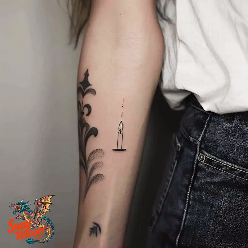 160 Candle Tattoo Designs: Your Skin with Symbolic Art 12 Candle Tattoo Designs