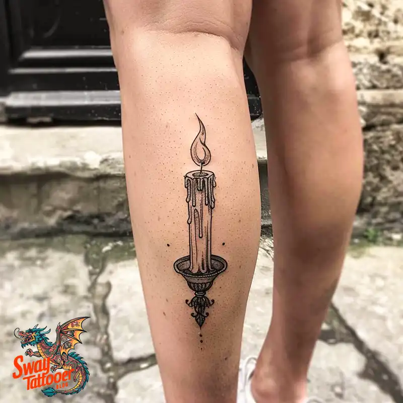 160 Candle Tattoo Designs: Your Skin with Symbolic Art 148 candle16