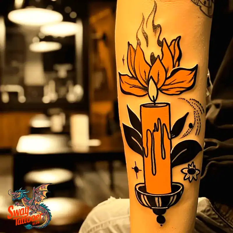160 Candle Tattoo Designs: Your Skin with Symbolic Art 5 Candle Tattoo Designs