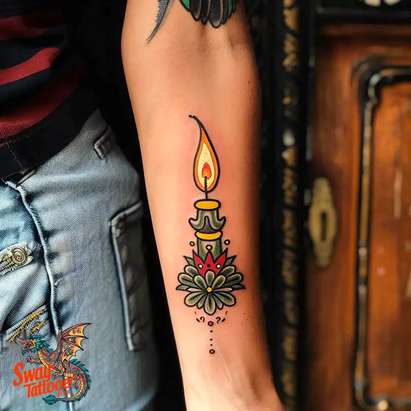 160 Candle Tattoo Designs: Your Skin with Symbolic Art 1 Candle Tattoo Designs
