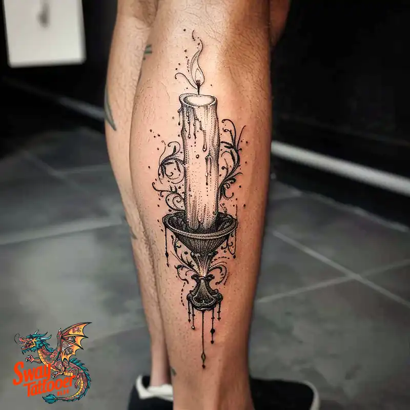 160 Candle Tattoo Designs: Your Skin with Symbolic Art 147 candle17