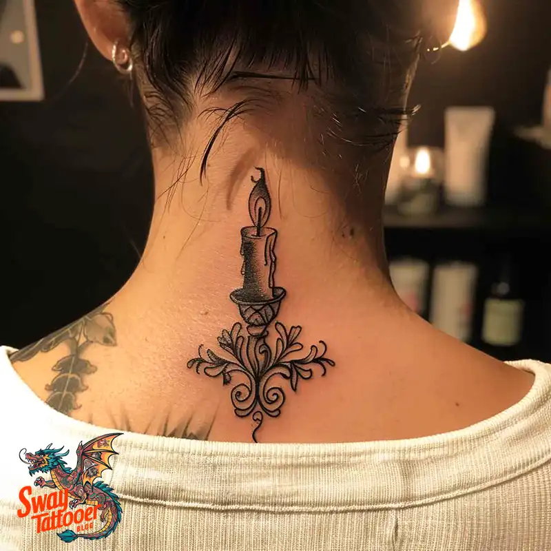 160 Candle Tattoo Designs: Your Skin with Symbolic Art 145 candle19