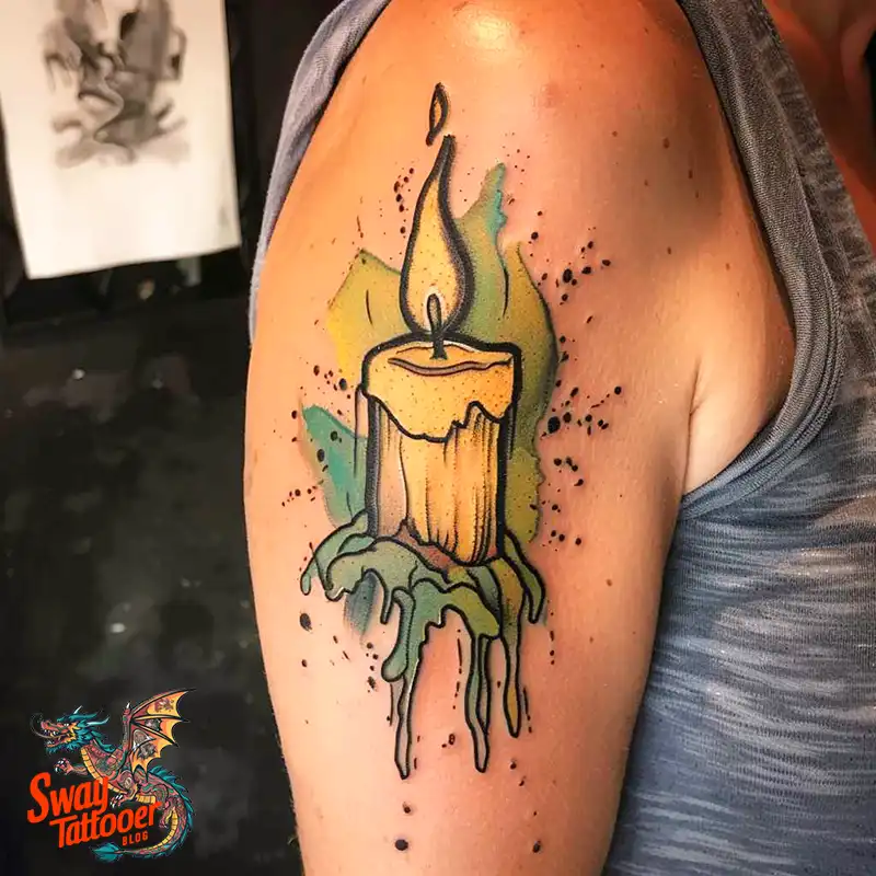 160 Candle Tattoo Designs: Your Skin with Symbolic Art 140 candle21