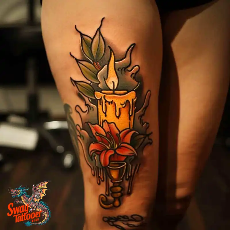 160 Candle Tattoo Designs: Your Skin with Symbolic Art 143 candle24
