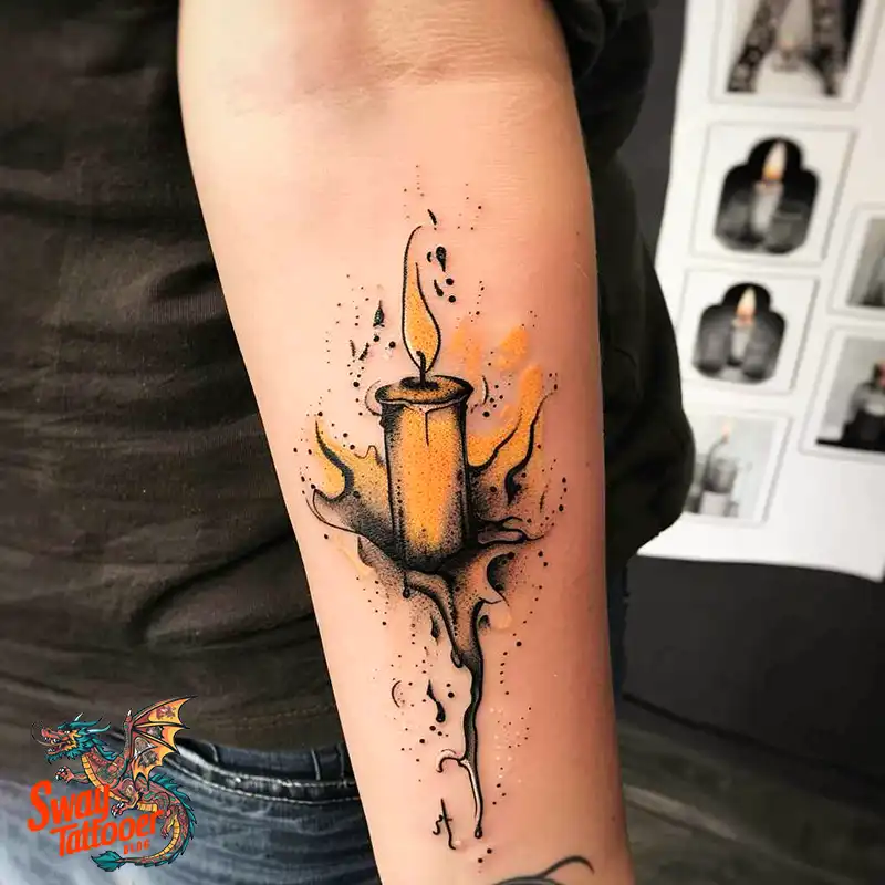 160 Candle Tattoo Designs: Your Skin with Symbolic Art 136 candle28