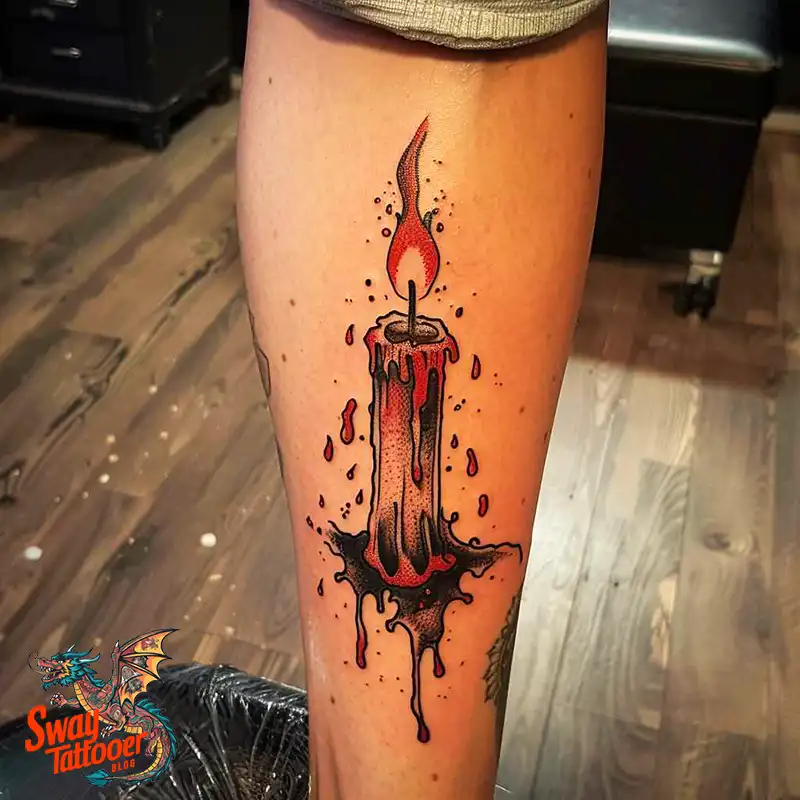 160 Candle Tattoo Designs: Your Skin with Symbolic Art 161 candle3