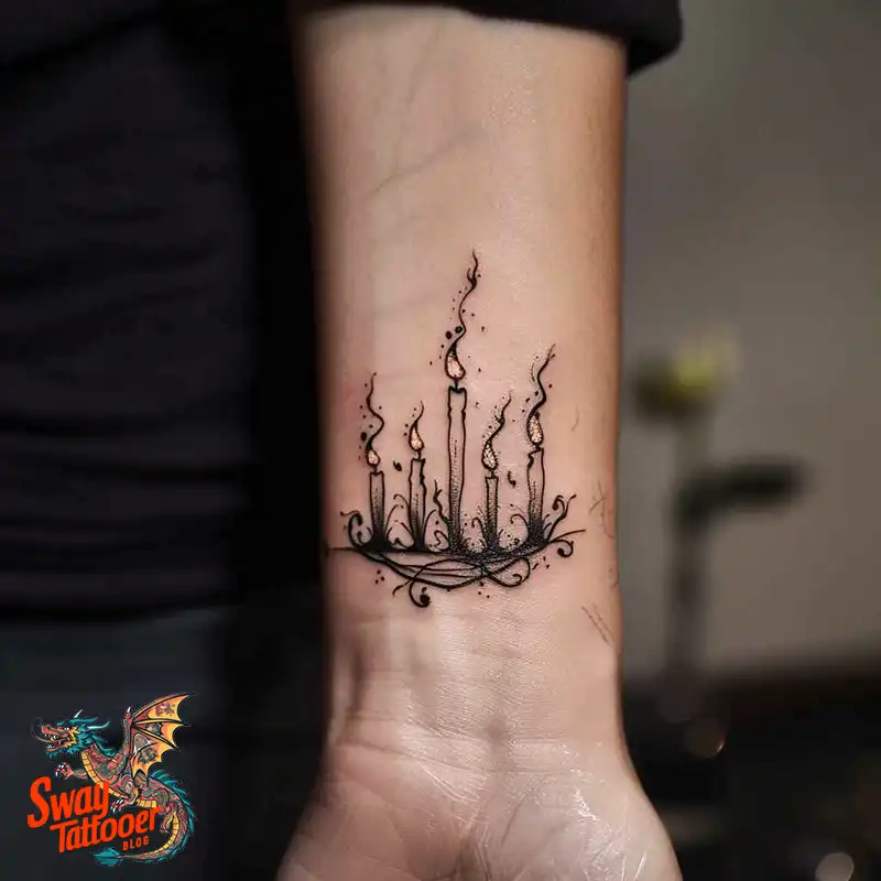 160 Candle Tattoo Designs: Your Skin with Symbolic Art 133 candle31