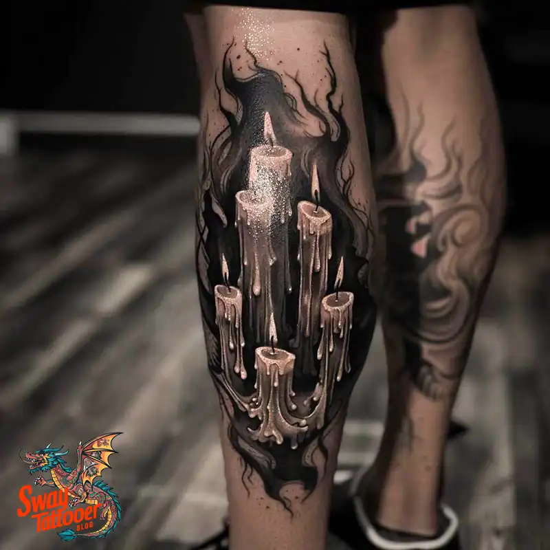 160 Candle Tattoo Designs: Your Skin with Symbolic Art 132 candle32