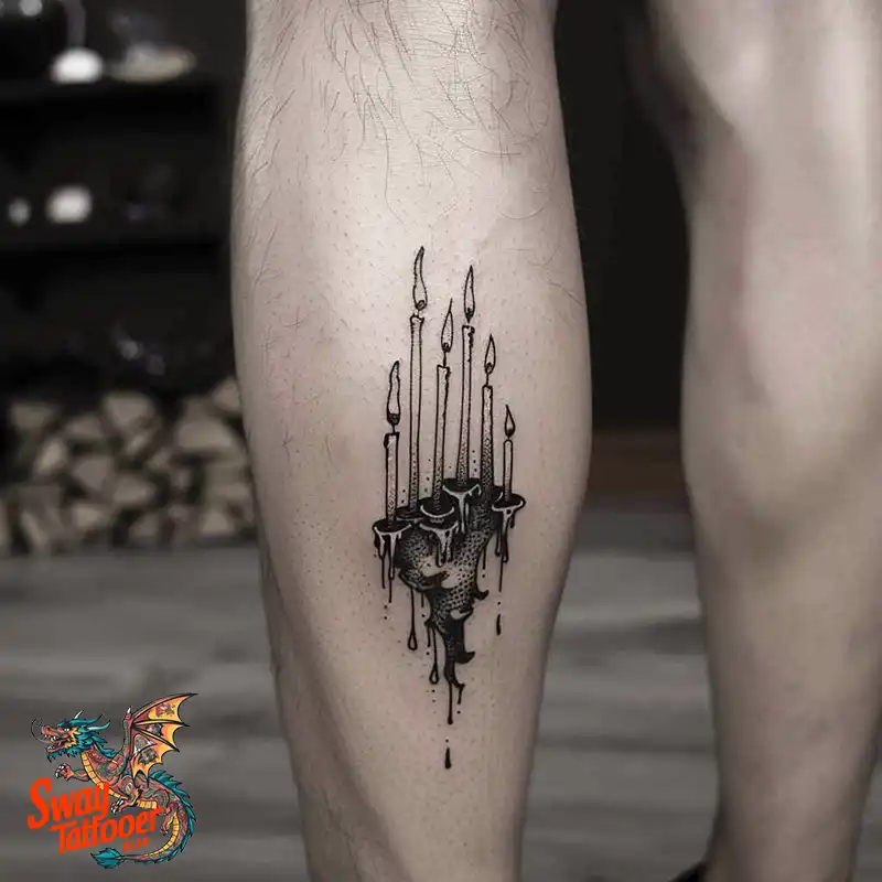 160 Candle Tattoo Designs: Your Skin with Symbolic Art 131 candle33