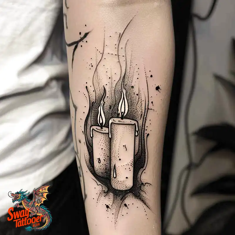 160 Candle Tattoo Designs: Your Skin with Symbolic Art 130 candle34