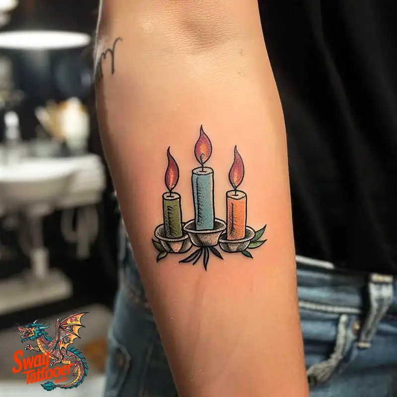 160 Candle Tattoo Designs: Your Skin with Symbolic Art 129 candle35