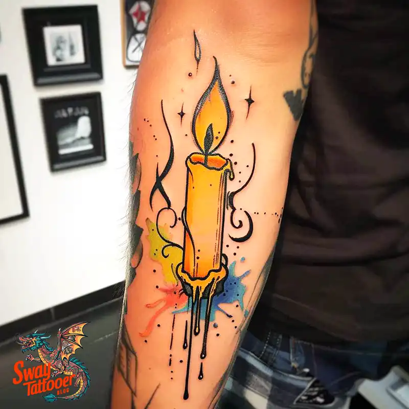 160 Candle Tattoo Designs: Your Skin with Symbolic Art 127 candle37