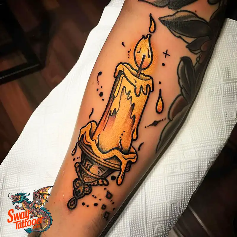 160 Candle Tattoo Designs: Your Skin with Symbolic Art 121 candle38