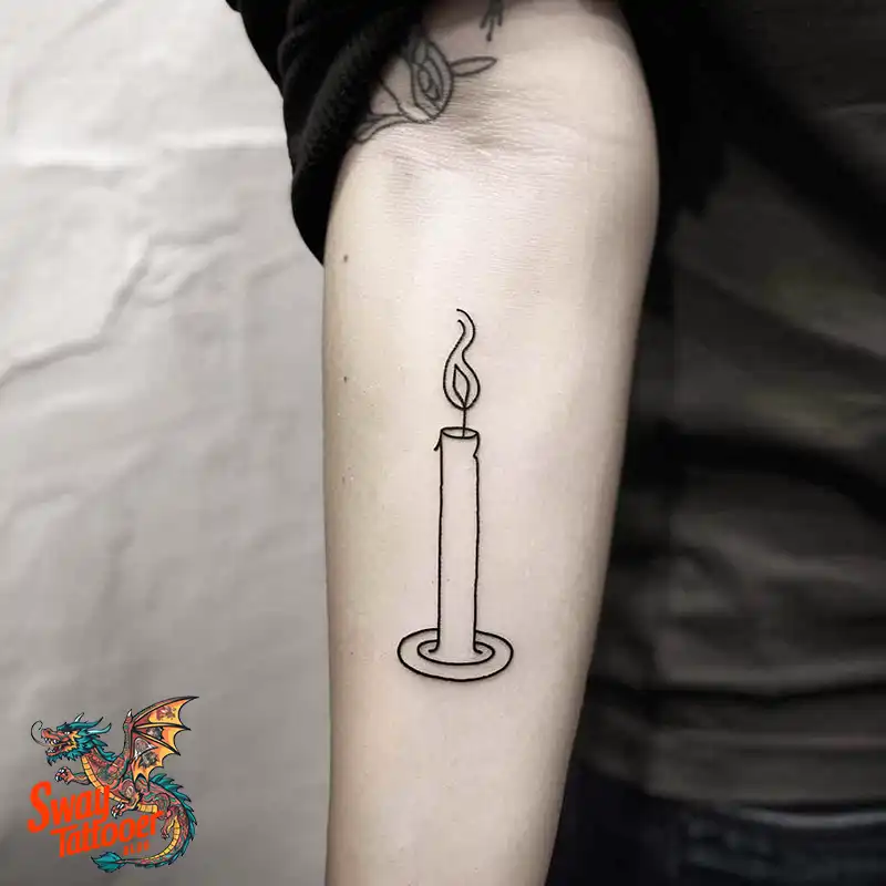 160 Candle Tattoo Designs: Your Skin with Symbolic Art 126 candle43