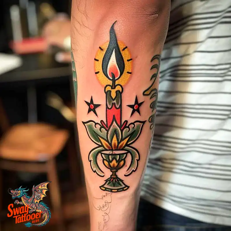 160 Candle Tattoo Designs: Your Skin with Symbolic Art 120 candle44