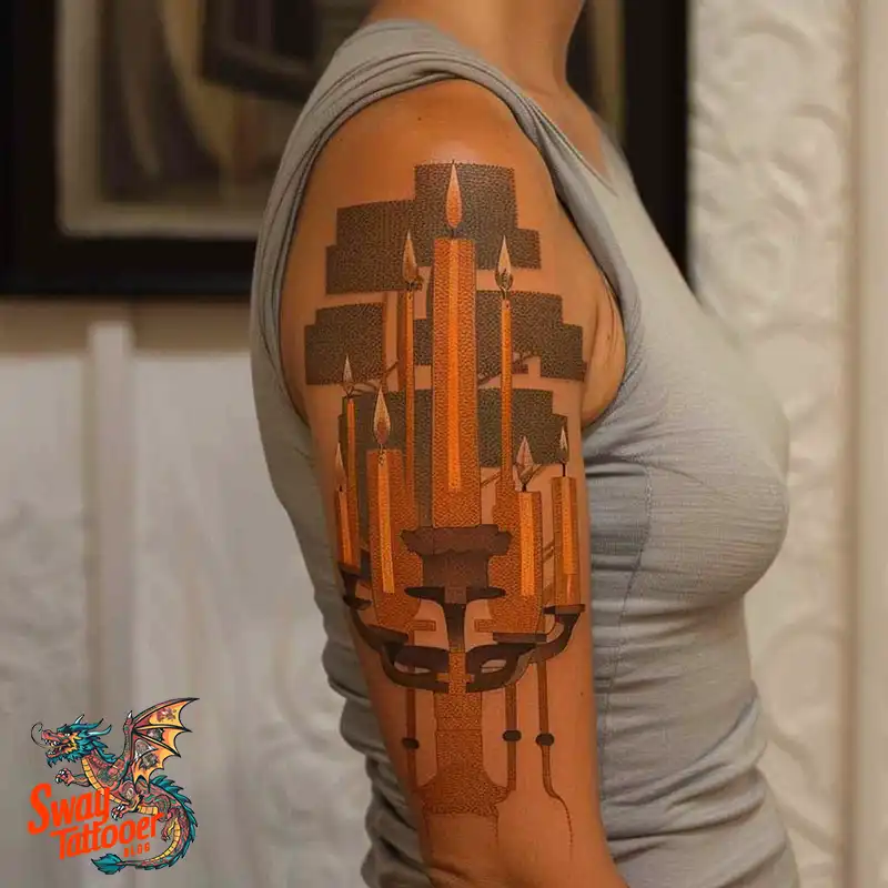 160 Candle Tattoo Designs: Your Skin with Symbolic Art 117 candle47