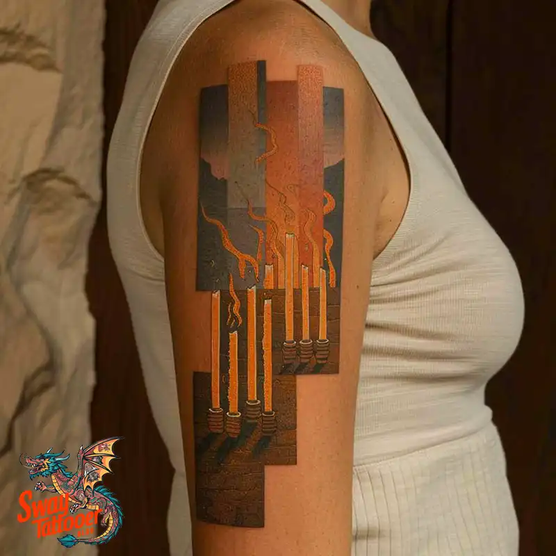 160 Candle Tattoo Designs: Your Skin with Symbolic Art 116 candle48