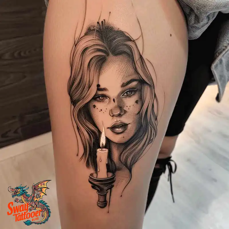 160 Candle Tattoo Designs: Your Skin with Symbolic Art 114 candle55