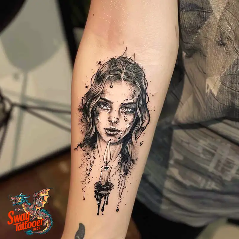 160 Candle Tattoo Designs: Your Skin with Symbolic Art 103 candle56