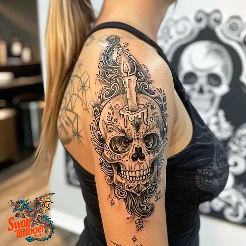 160 Candle Tattoo Designs: Your Skin with Symbolic Art 106 candle59