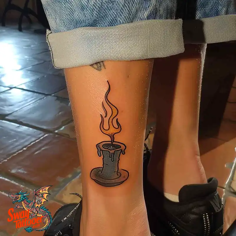 160 Candle Tattoo Designs: Your Skin with Symbolic Art 102 candle62