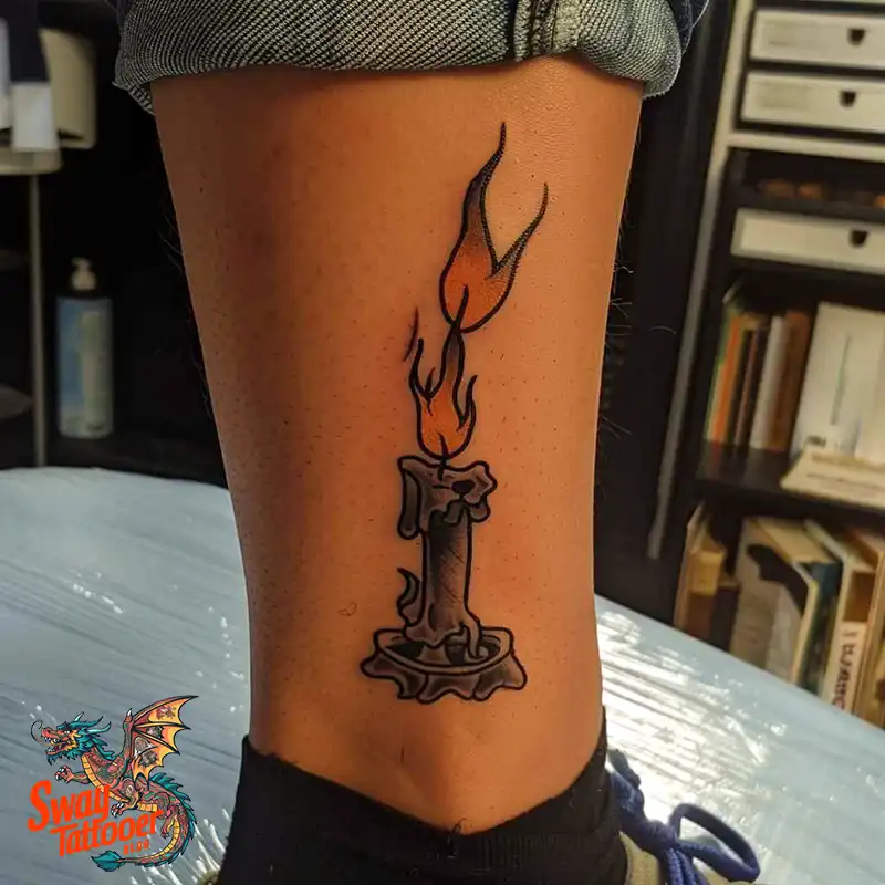 160 Candle Tattoo Designs: Your Skin with Symbolic Art 101 candle63