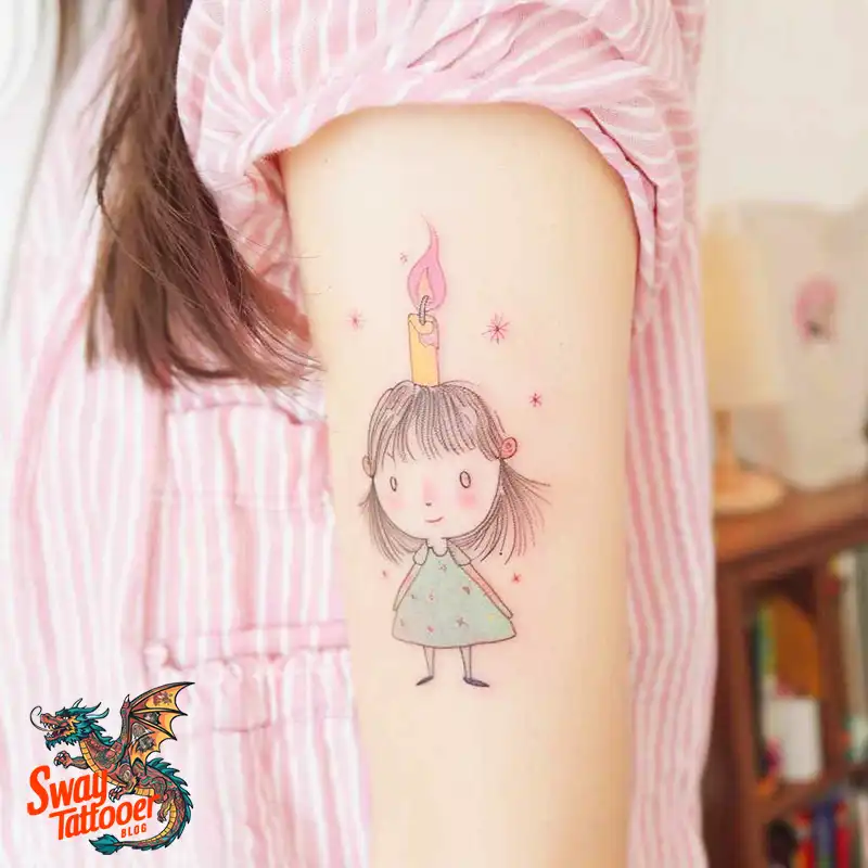 160 Candle Tattoo Designs: Your Skin with Symbolic Art 96 candle68