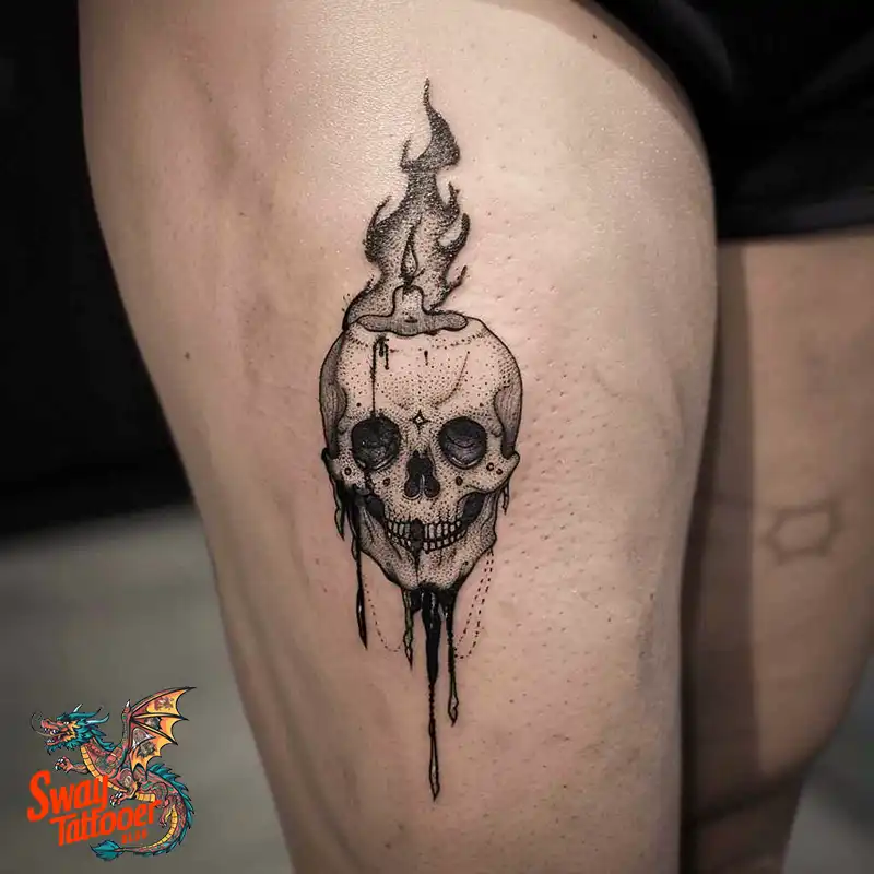 160 Candle Tattoo Designs: Your Skin with Symbolic Art 157 candle7