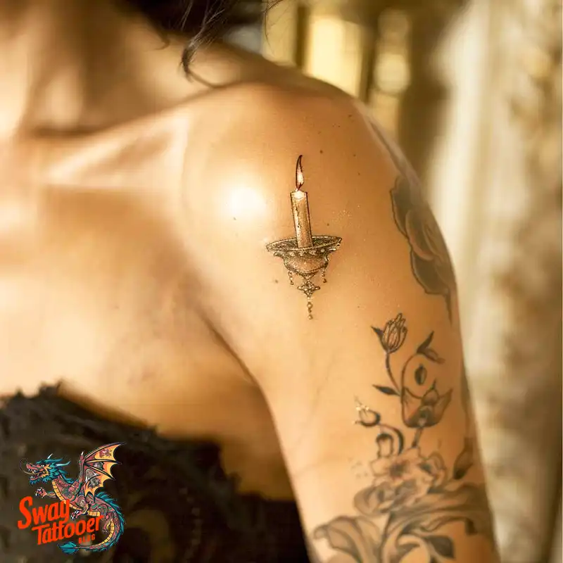 160 Candle Tattoo Designs: Your Skin with Symbolic Art 82 candle76
