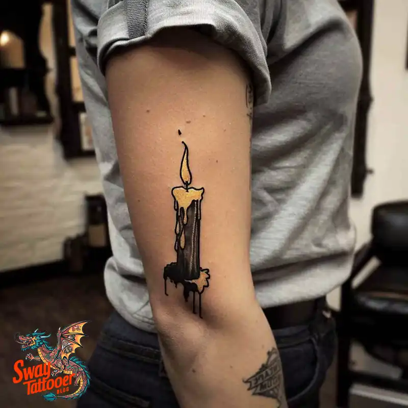 160 Candle Tattoo Designs: Your Skin with Symbolic Art 88 candle77