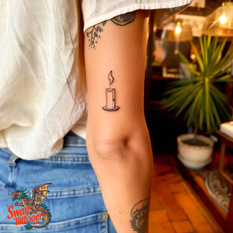 160 Candle Tattoo Designs: Your Skin with Symbolic Art 89 candle78