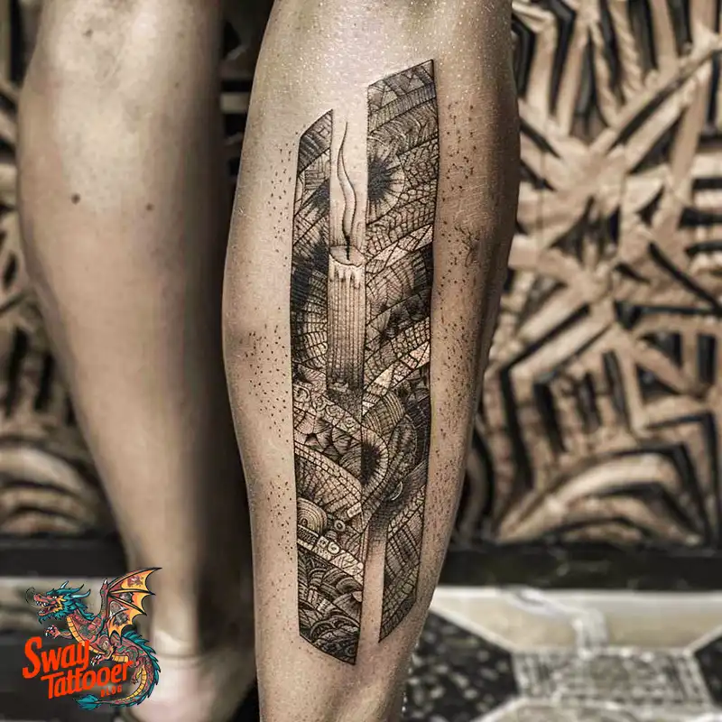 160 Candle Tattoo Designs: Your Skin with Symbolic Art 83 candle82