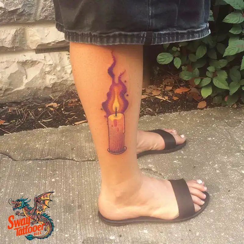 160 Candle Tattoo Designs: Your Skin with Symbolic Art 79 Candle Tattoo