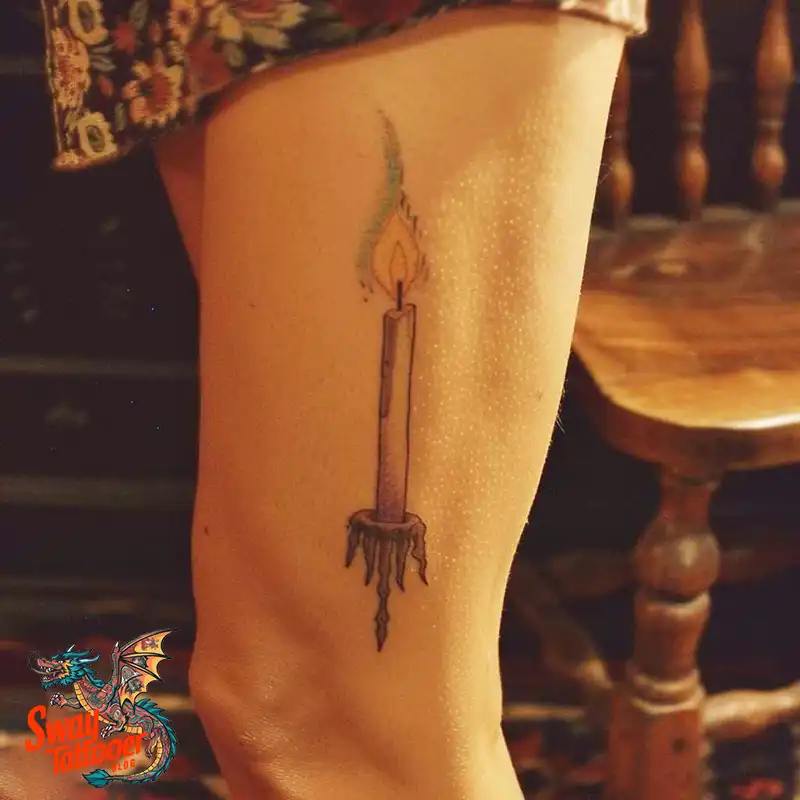 160 Candle Tattoo Designs: Your Skin with Symbolic Art 78 Candle Tattoo