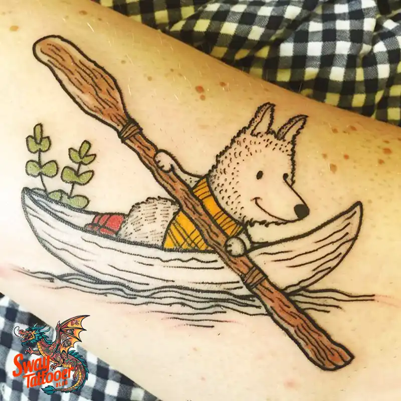 120 Canoe Paddle Tattoo Designs: Symbolism and Meaning 113 canoe paddle1