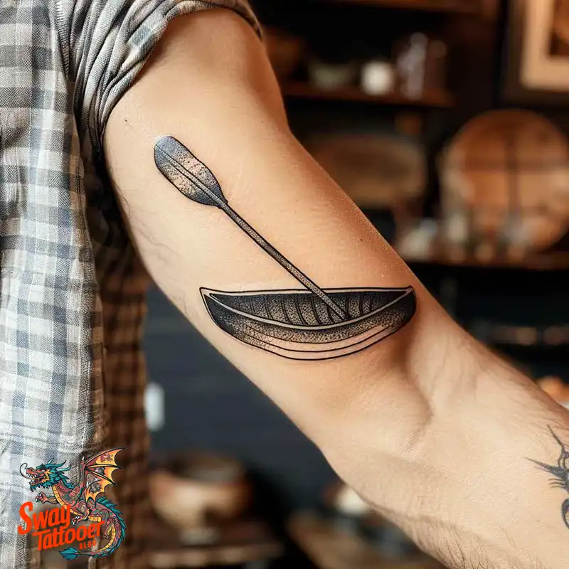 120 Canoe Paddle Tattoo Designs: Symbolism and Meaning 119 canoe paddle16