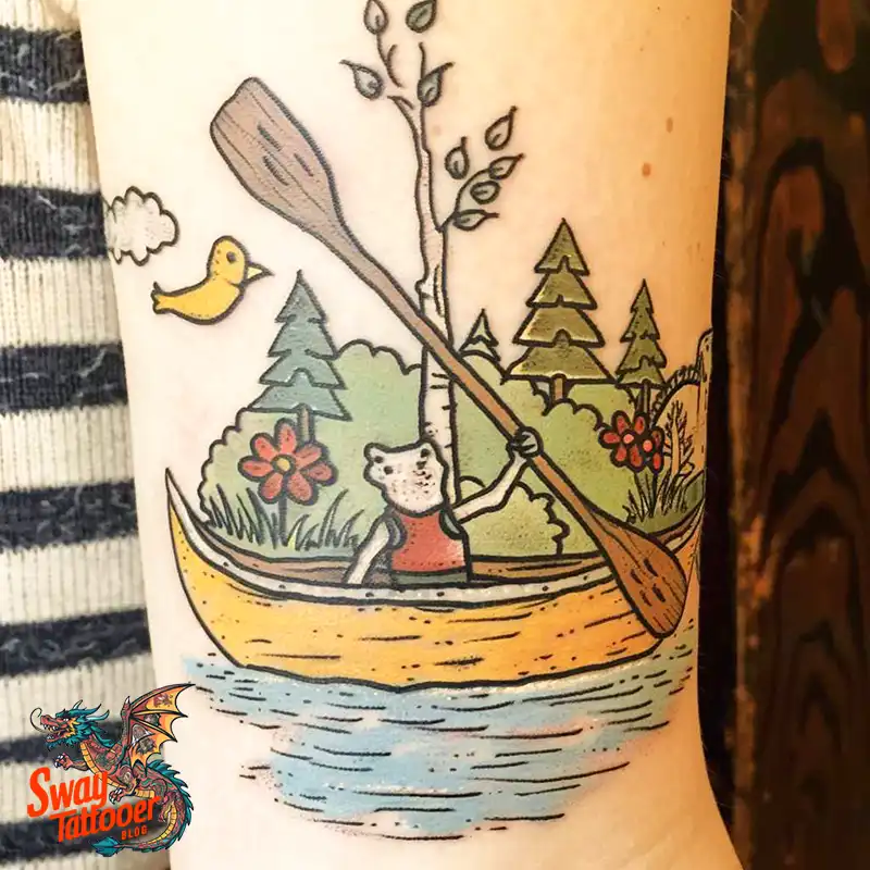 120 Canoe Paddle Tattoo Designs: Symbolism and Meaning 112 canoe paddle2