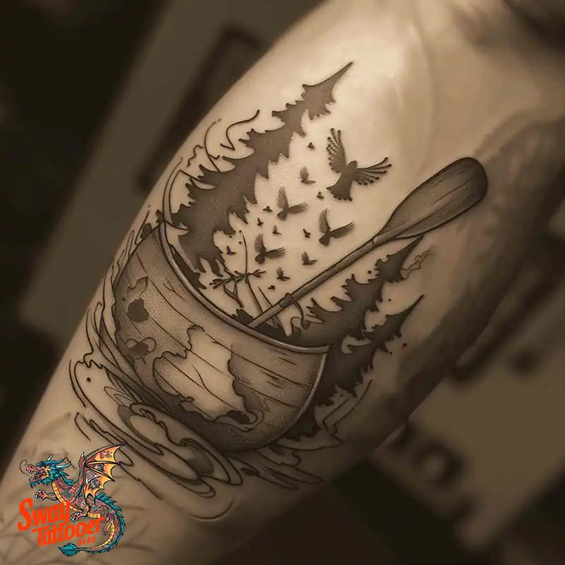 120 Canoe Paddle Tattoo Designs: Symbolism and Meaning 109 canoe paddle5