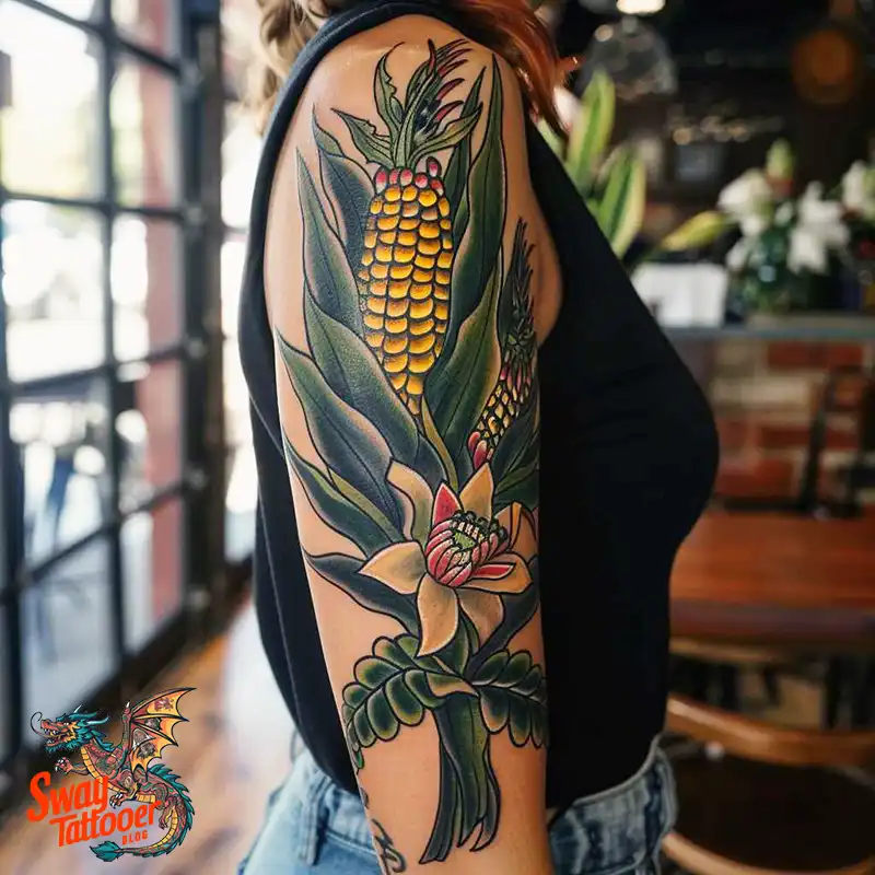 corn stalk tattoo