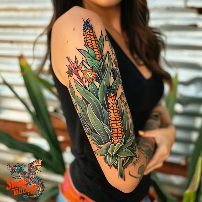 corn stalk tattoo