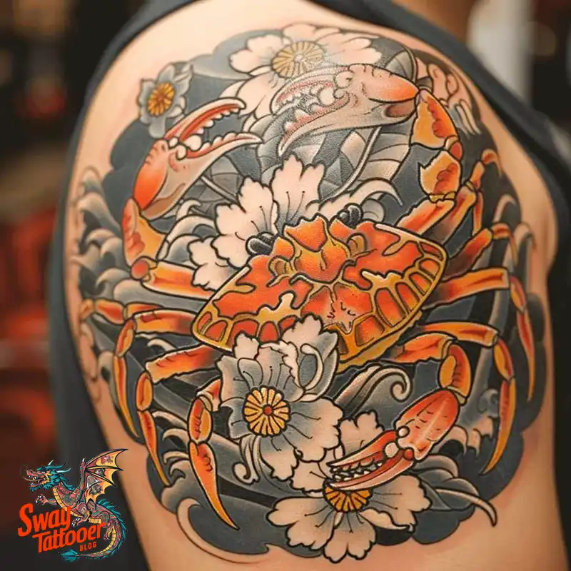 120 Crab Tattoo Design Ideas with Meaning and Symbolism 105 crab12