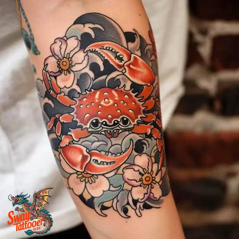 120 Crab Tattoo Design Ideas with Meaning and Symbolism 108 crab9
