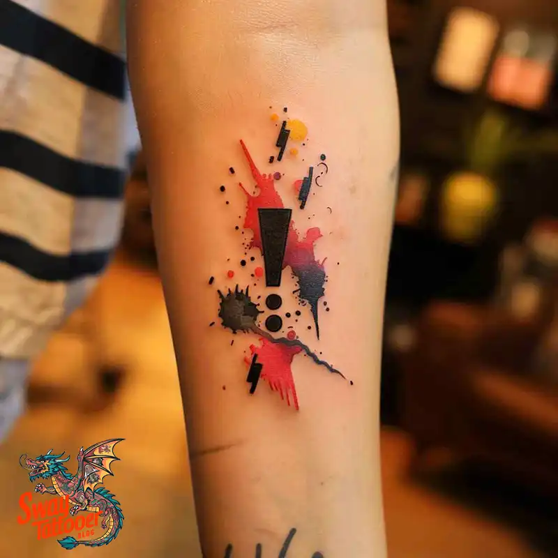exclamation mark tattoo