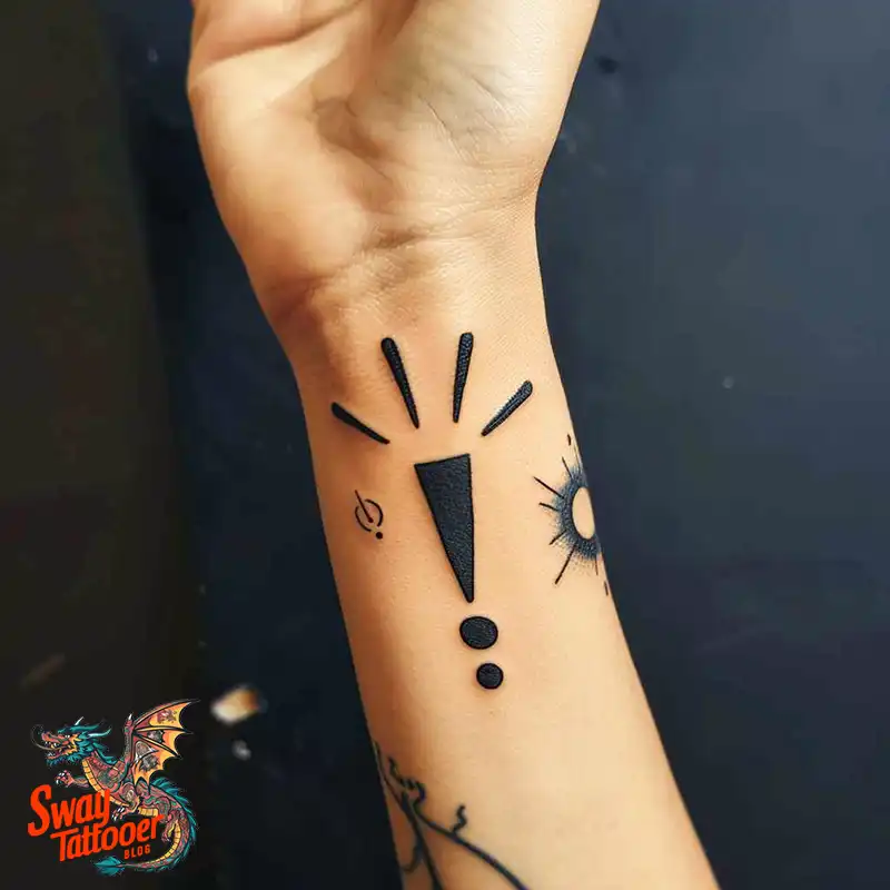 exclamation point tattoo