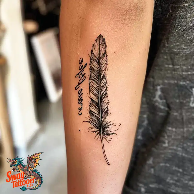 150 Feather Tattoo Designs with Deep Meanings Unveiled 135 feather2