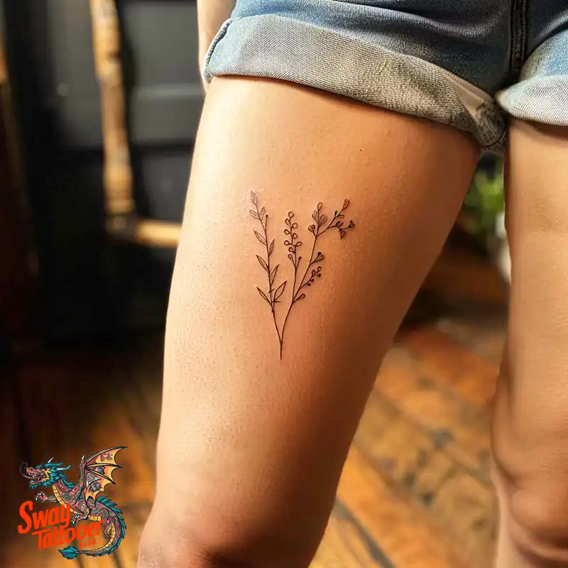 floral thigh tattoo ideas