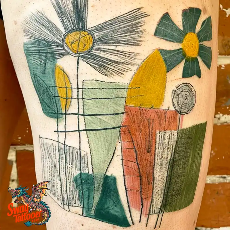 floral thigh tattoo ideas