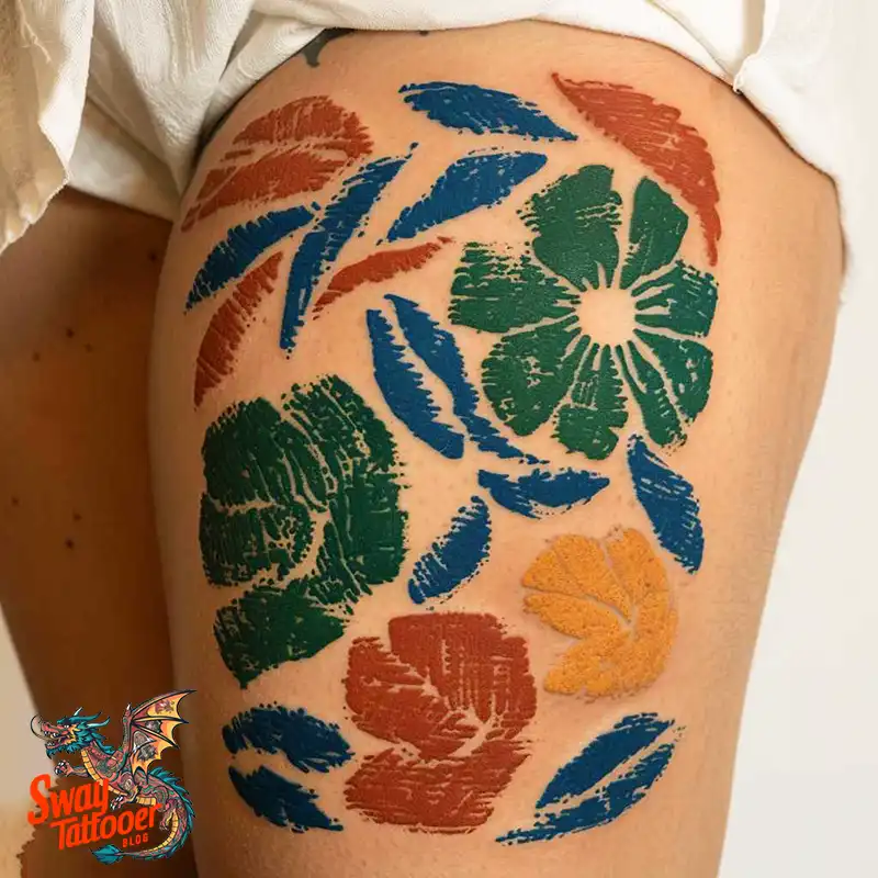 floral thigh tattoo ideas