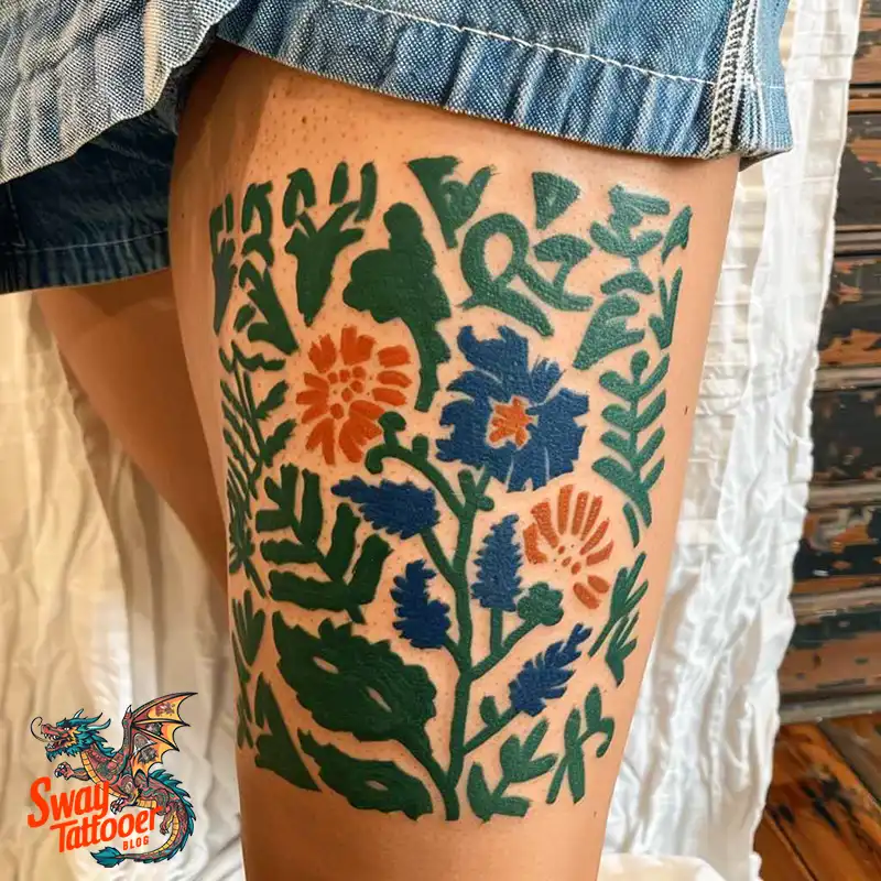 floral thigh tattoo ideas