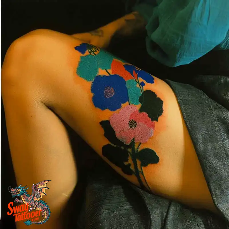 floral thigh tattoo designs